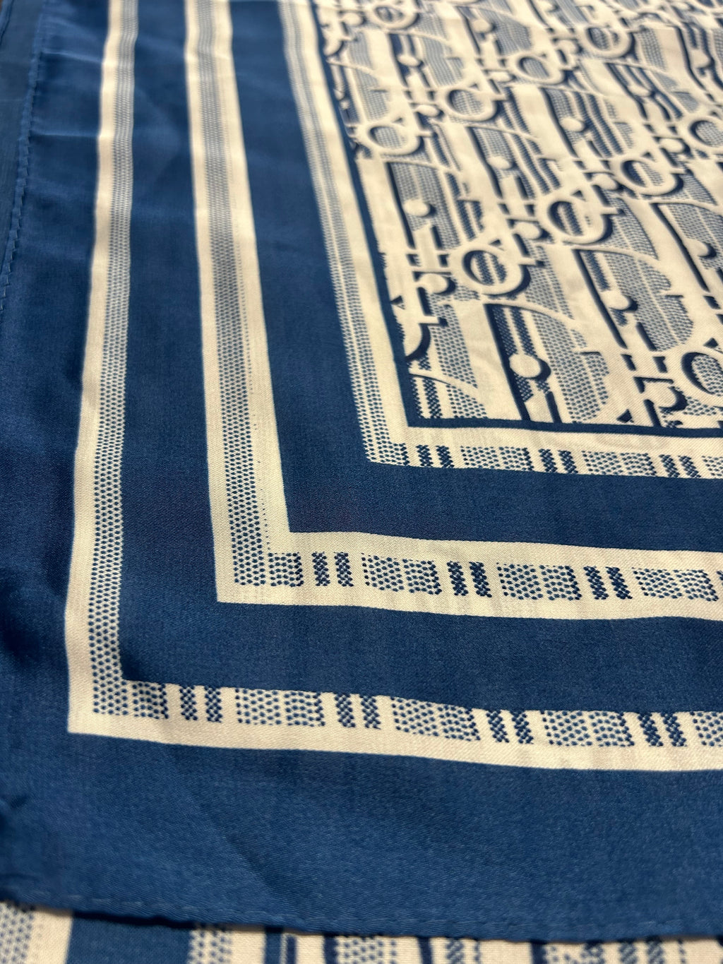 Christian Dior Blue Silk Scarf